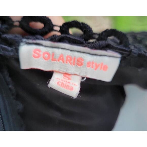 Solaris Style Net One Piece Short Jump Suit Zip Up Sz. Small Black - Picture 7 of 7